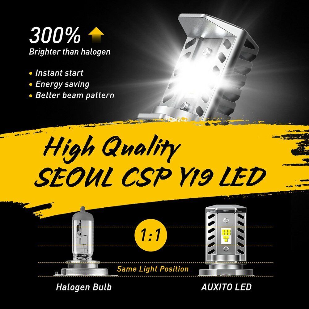 2X H4 motorcycle led headlight 9003 Bulbs Hi/Lo Beam Kit High Power HID White EX - Fresh Stock Dated October 2025