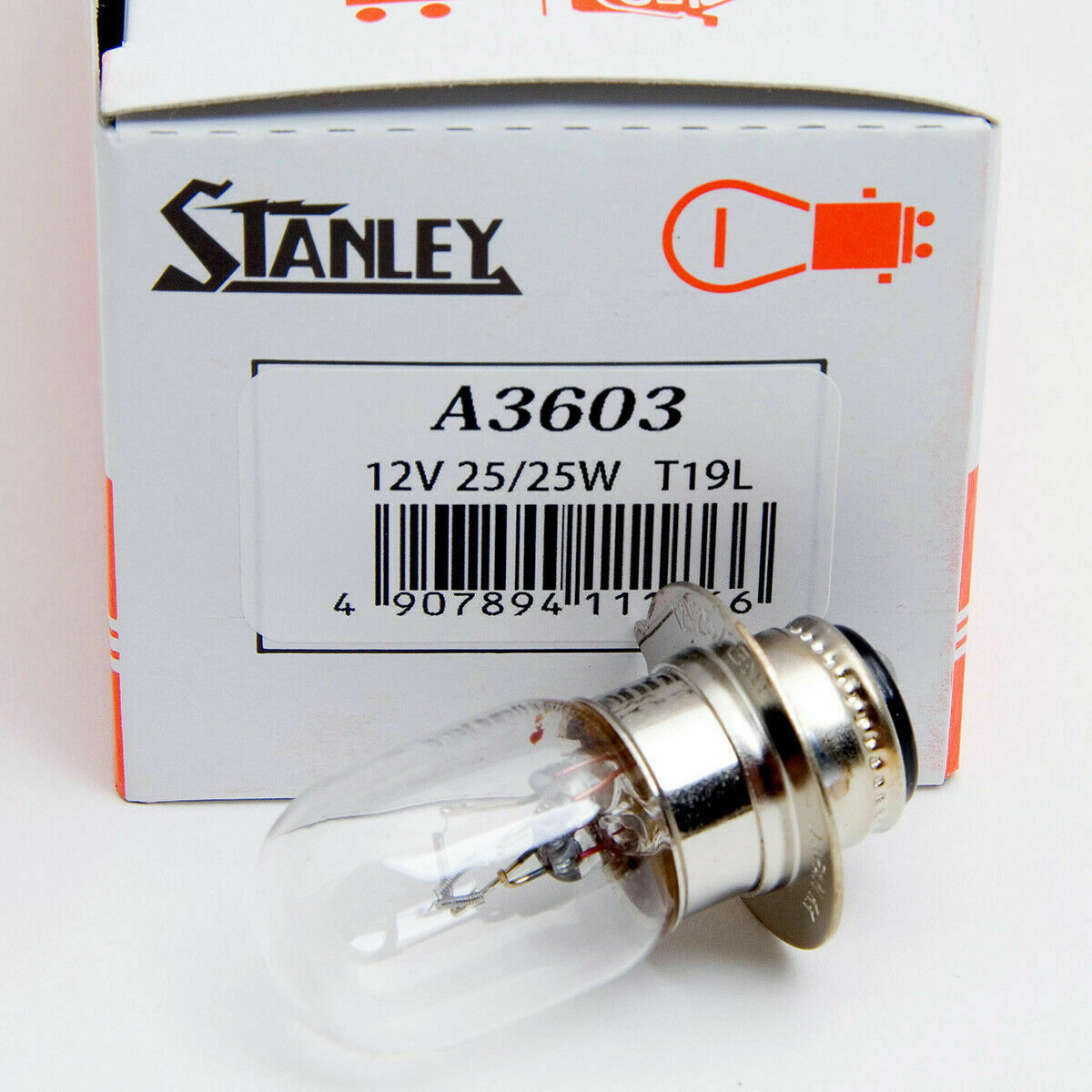 Ex Bright LED for Stanley A3603 12V 25/25W T19L T19 ATV Light Bulb A3603 12 volt - Fresh Stock Dated October 2025