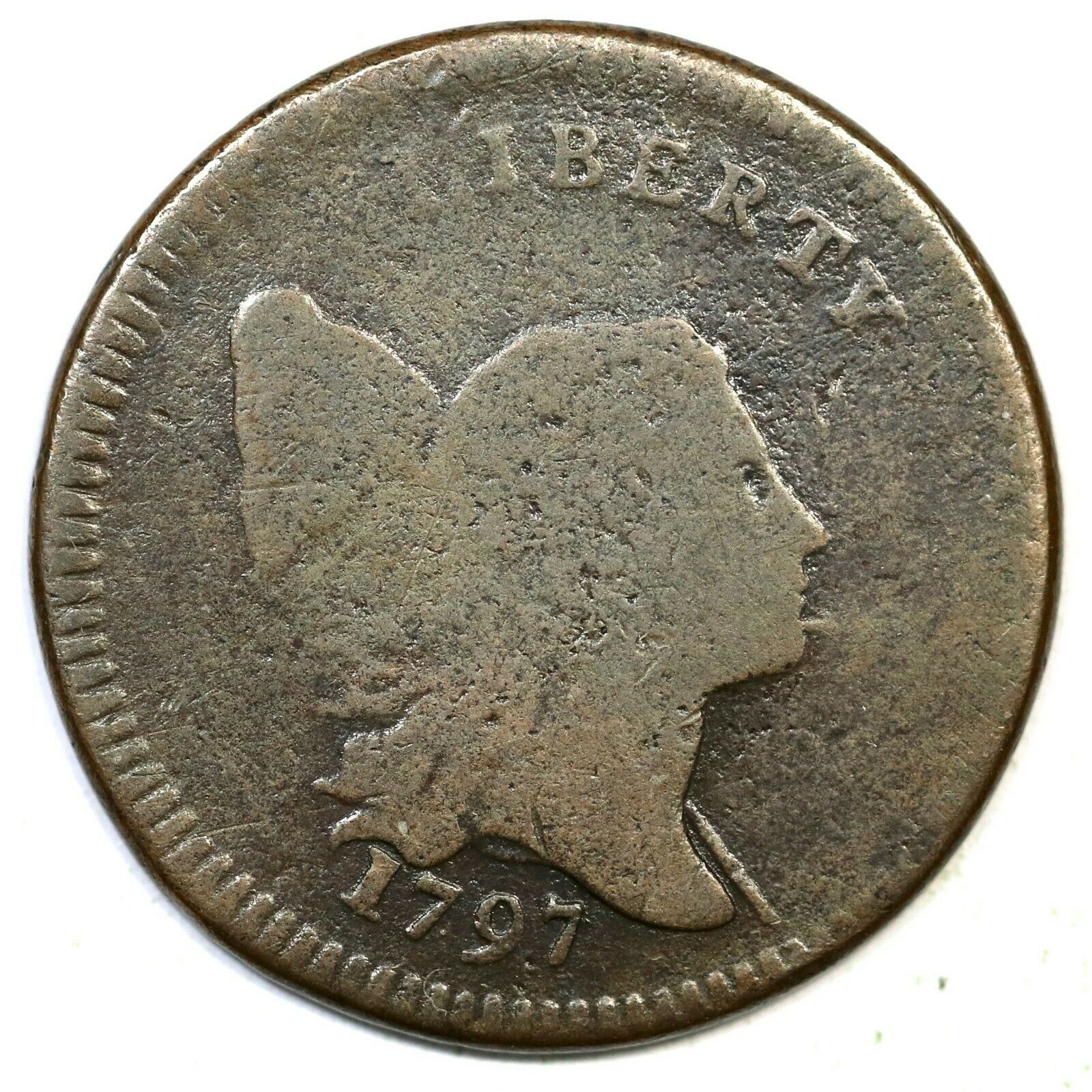 1797 C-3a R-4 Plain Edge Liberty Cap Half Cent Coin 1/2c - Fresh Stock Dated October 2025