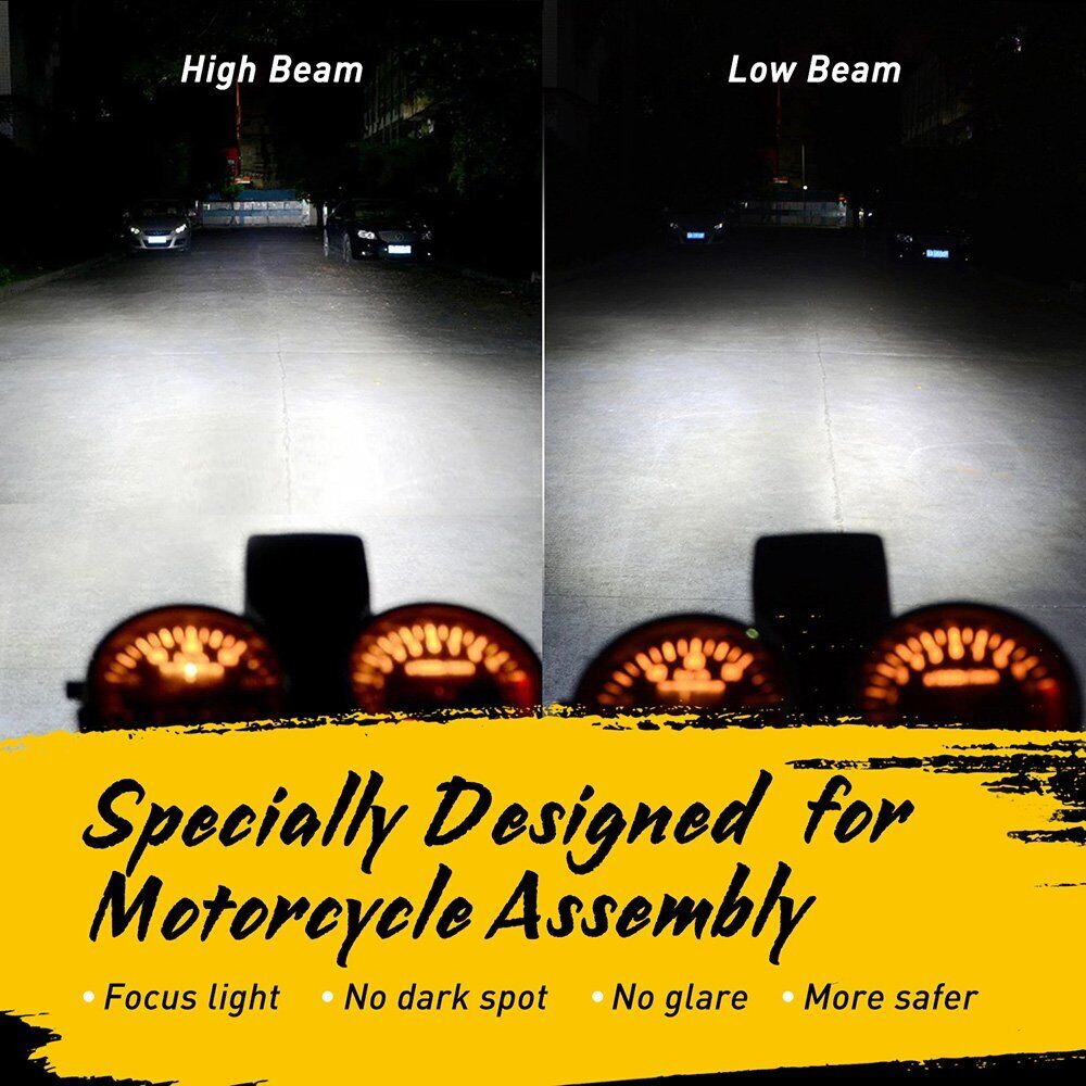 2X H4 motorcycle led headlight 9003 Bulbs Hi/Lo Beam Kit High Power HID White EX - Fresh Stock Dated October 2025