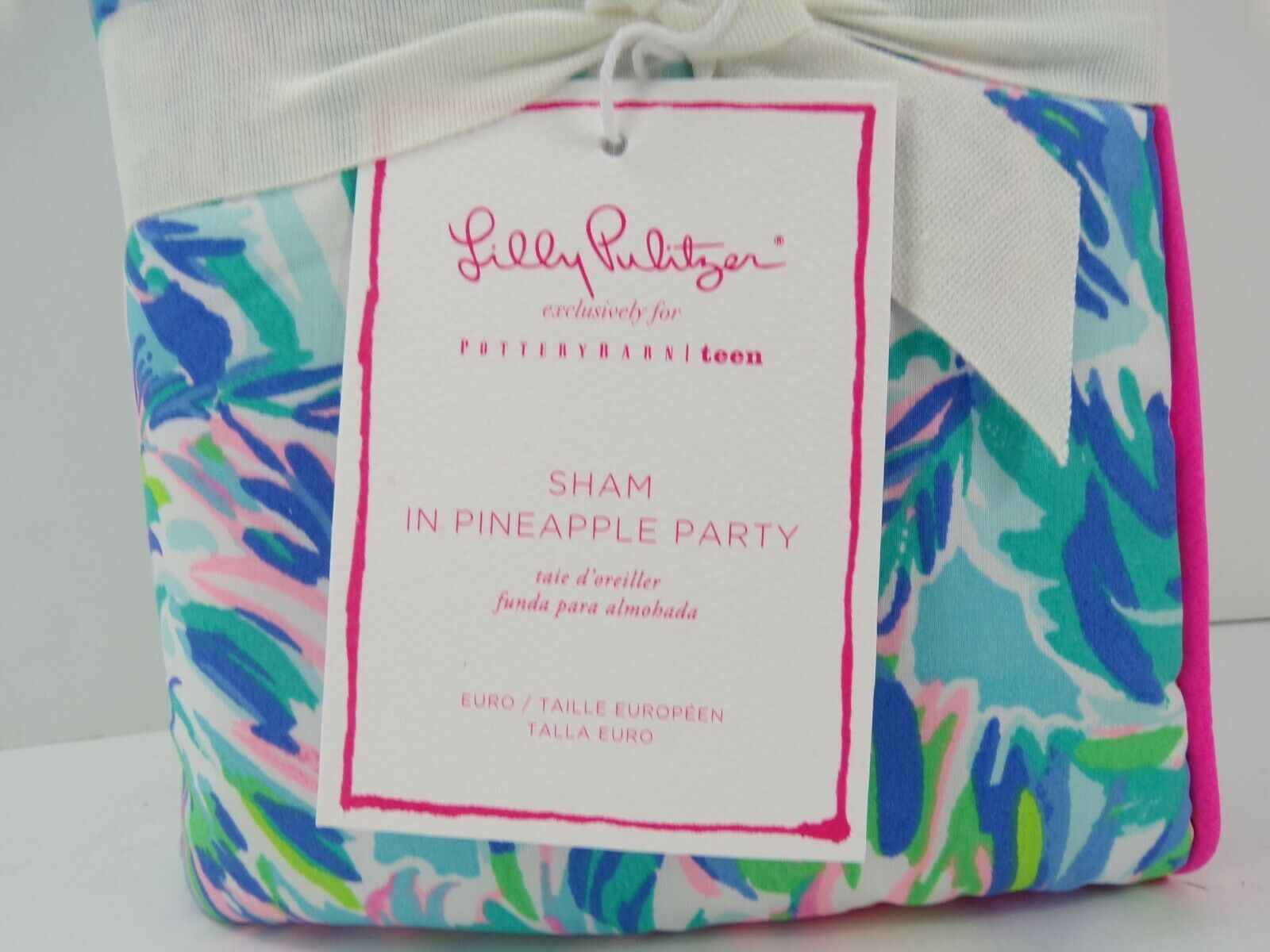 Pottery Barn Lilly Pulitzer Pineapple Party Patchwork Sham Multi #8185 - Fresh Stock Dated October 2025