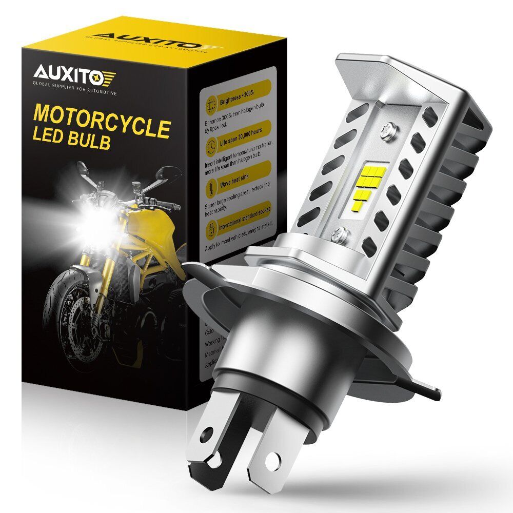 2X H4 motorcycle led headlight 9003 Bulbs Hi/Lo Beam Kit High Power HID White EX - Fresh Stock Dated October 2025