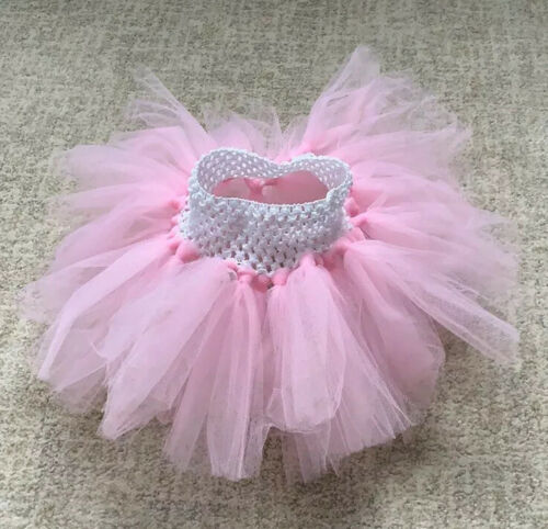 Pink Ballet Tutu Tulle Dance Skirt, White Crochet Waistband - Fresh Stock Dated October 2025