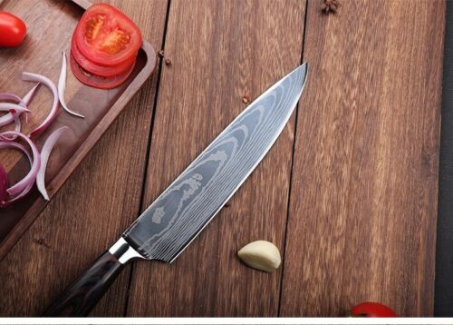 Kitchen Chef's Knife Sets 8, 3 or 2 German Steel Damascus Pattern - Fresh Stock Dated October 2025