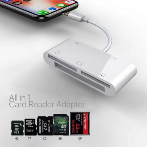 5in1 Camera SD CF TF XD M2 Card Reader Adapter Cable for iPhoneXS iPad Pro iOS12 - Fresh Stock Dated October 2025