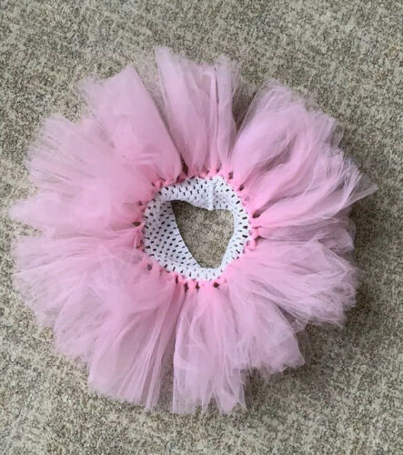 Pink Ballet Tutu Tulle Dance Skirt, White Crochet Waistband - Fresh Stock Dated October 2025
