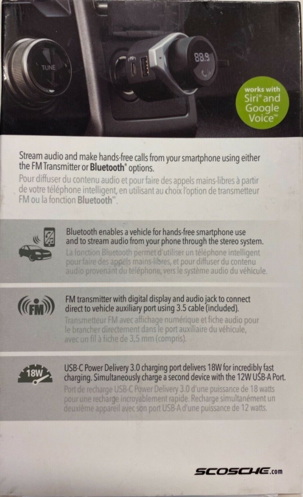 Scosche Wireless Hands-Free Car Kit (BTFMPD3SR-SP) - Fresh Stock Dated October 2025