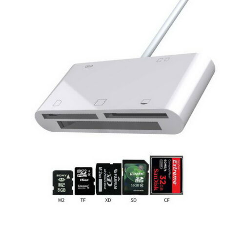 5in1 Camera SD CF TF XD M2 Card Reader Adapter Cable for iPhoneXS iPad Pro iOS12 - Fresh Stock Dated October 2025