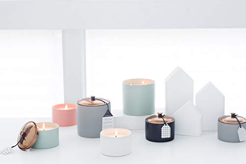 Paddywax Scented Candles Minimalist Hygge Range Luxury 3-Wick Candle in Matte Ceramic Container with Lid, 425g, Vetiver + Cardamom