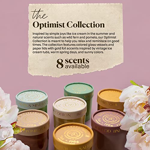 Paddywax Firefly Candle Co. Optimist Scented Candles with Soy Wax Blend and Reusable Glass Jar for Home Fragrance and Aromatherapy - 7 Ounce, Fresh Cotton, Tan