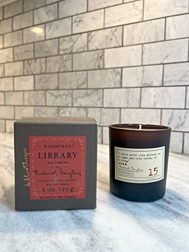 Paddywax Scented Candles Library Frederick Douglass Luxury Artisan Candle, 6.5-Ounce, Palo Santo, Sage & Saffron