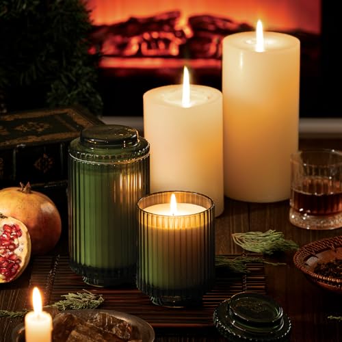 LA JOLIE MUSE Fir & Cedarwood Candle, Scented Candles for Home, Holiday Candle Gifts for Women&Men, Green Jar Candle, Natural Soy Candles, Starlit Golden Fir, 11oz
