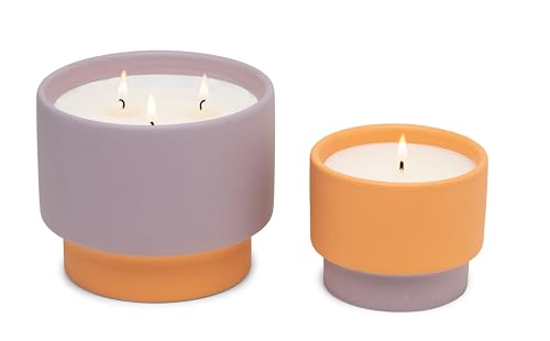 Paddywax Scented Candles Colour Block Collection Candle in Reusable Ceramic Jar, 170 Grams, Violet & Vanilla