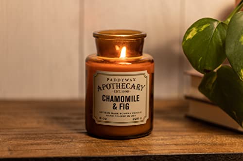 Paddywax Apothecary Artisan Hand-Poured Scented Candle, 8-Ounce, Chamomile & Fig