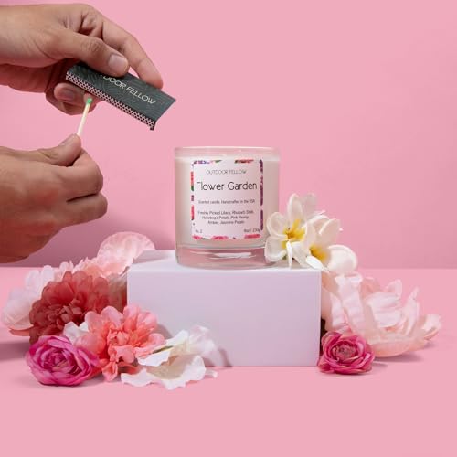 Flower Garden Candle, 8oz, Lilac & Jasmine, 50-Hour Burn Time, Spring Scented Candle, Relaxing Fragrance, Elegant Gift for Any Occasion