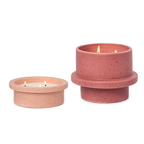 Paddywax Folia Soy Wax Scented Candle, 11.5-Ounce Ceramic-Jar Candle Holder, Saffron Rose
