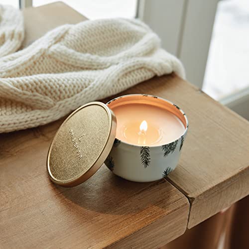 Thymes Scented Candles for Women & Men - Tin with Gold Lid - Luxury Home Fragrance - Home Decor - Holiday Candles - Notes of Crisp Siberian Fir Needles, Cedarwood, & Sandalwood (Frasier Fir, 6.5 oz)
