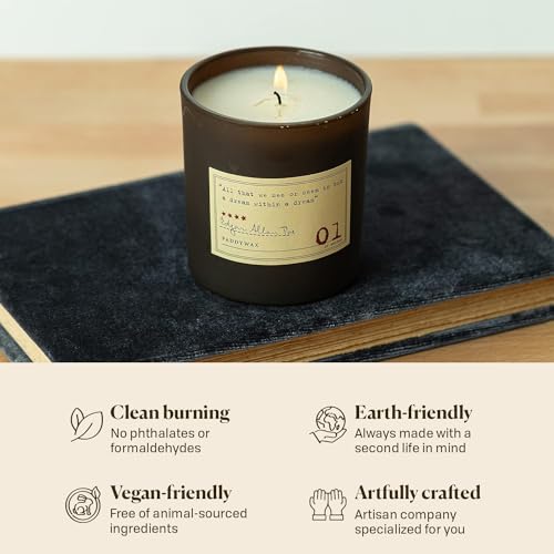 Paddywax Scented Candles Library Edgar Allan Poe Luxury Artisan Candle, 6.5-Ounce, Cardamom, Absinthe & Sandalwood
