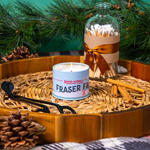 Santa's Naturals Fraser Fir Christmas Candles for Holidays & Gifts, Fresh Cut Tree Scent, Soy & Beeswax Blend, 30+Hour Burn, 9 oz, 2-Pack