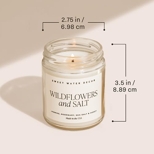 Sweet Water Decor Warm and Cozy Candle | Pine, Orange, Cinnamon, and Fir Winter Scented Soy Candles Fall Candle for Home | 9oz Clear Jar with Gold Foil Made in the USA