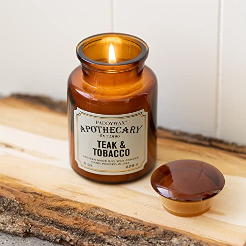 Paddywax Scented Candles Artisan Apothecary Candle, 226g, Teak & Tobacco