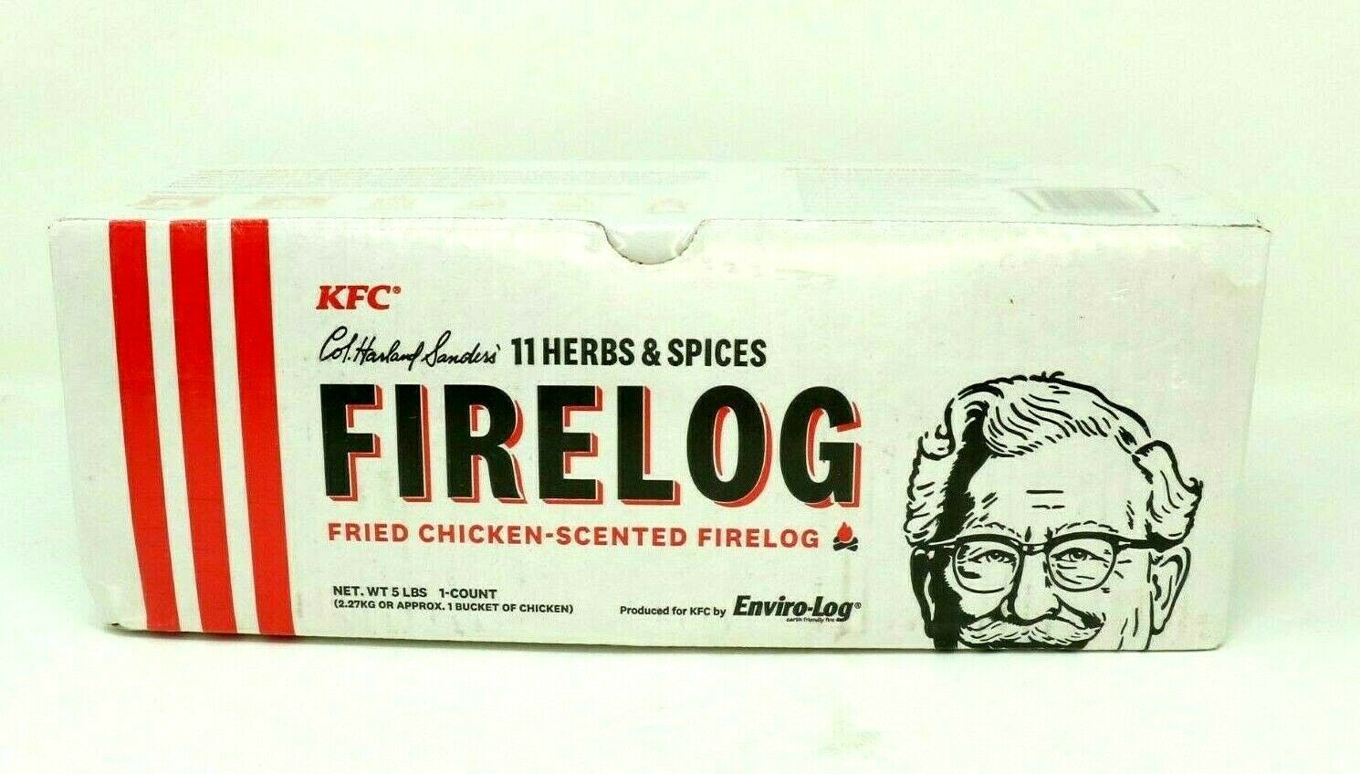 KFC FIRE LOG 11 HERBS & SPICES ENVIROLOG KENTUCKY FRIED CHICKEN FIRE LOG - Fresh Stock Dated October 2025
