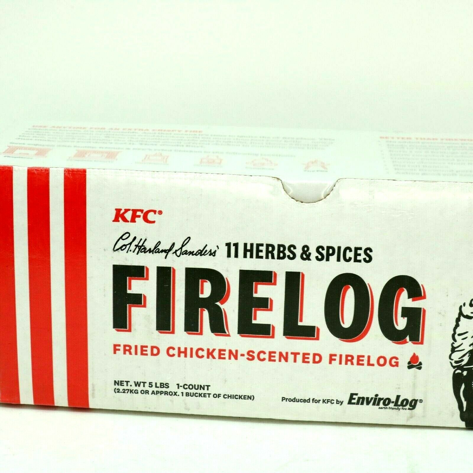 KFC FIRE LOG 11 HERBS & SPICES ENVIROLOG KENTUCKY FRIED CHICKEN FIRE LOG - Fresh Stock Dated October 2025