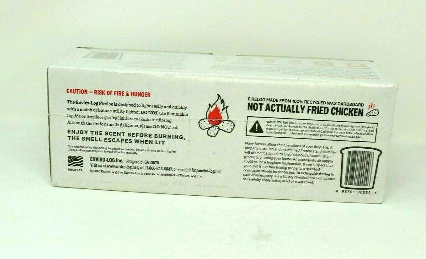 KFC FIRE LOG 11 HERBS & SPICES ENVIROLOG KENTUCKY FRIED CHICKEN FIRE LOG - Fresh Stock Dated October 2025