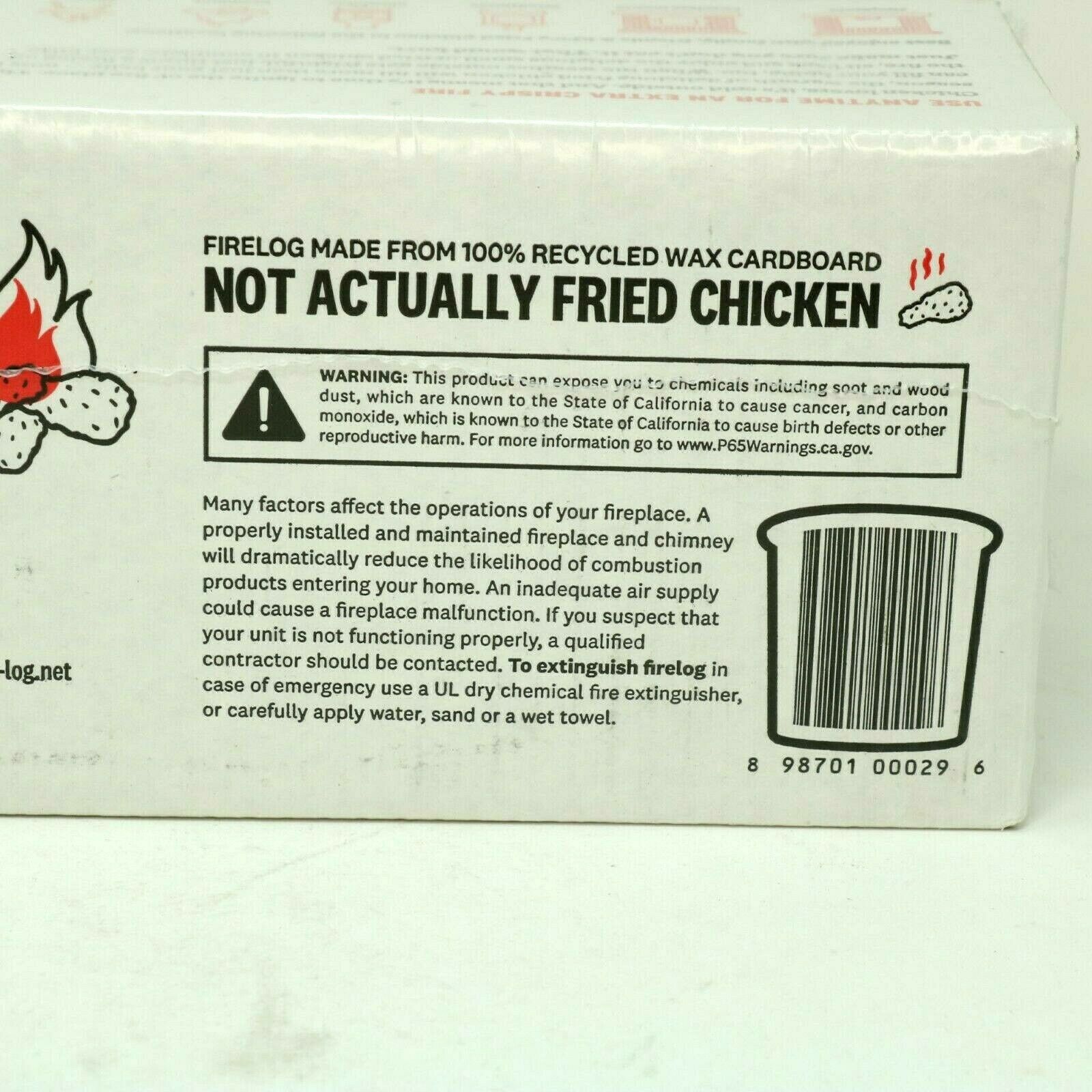 KFC FIRE LOG 11 HERBS & SPICES ENVIROLOG KENTUCKY FRIED CHICKEN FIRE LOG - Fresh Stock Dated October 2025