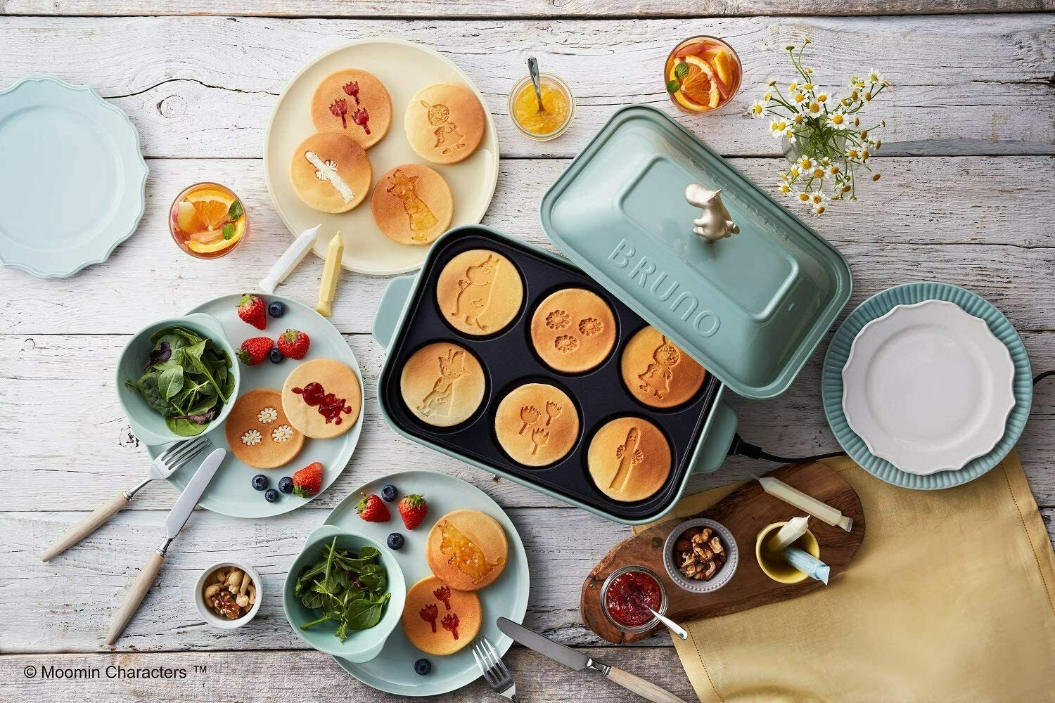 BRUNO BOE059-BGR Compact hot plate body 4 types of plates Limited Moomin - Fresh Stock Dated October 2025
