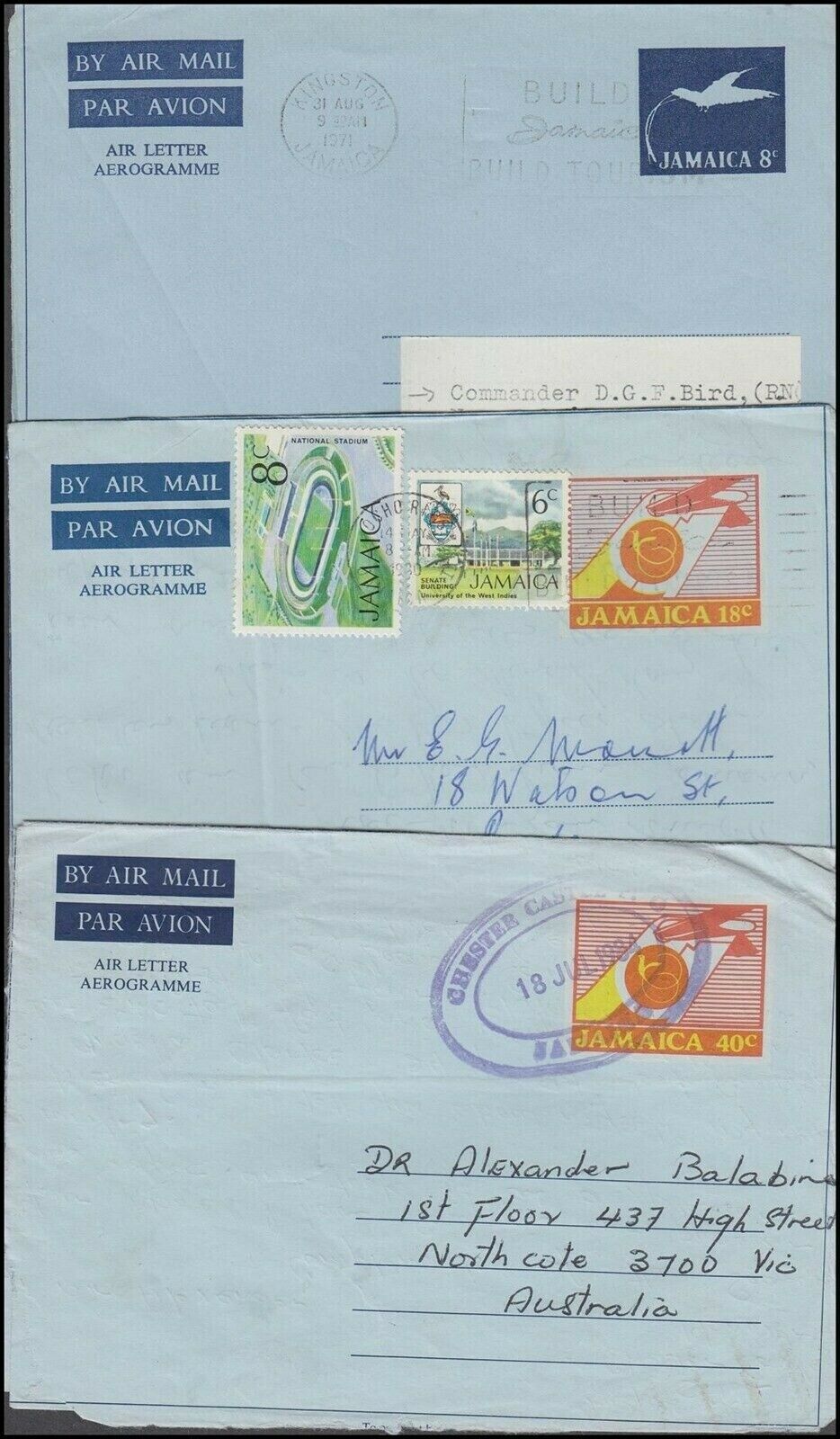 JAMAICA 1960’s/80’s AIRLETTER AEROGRAMMES (x7) (ID:621/D57397) - Fresh Stock Dated October 2025