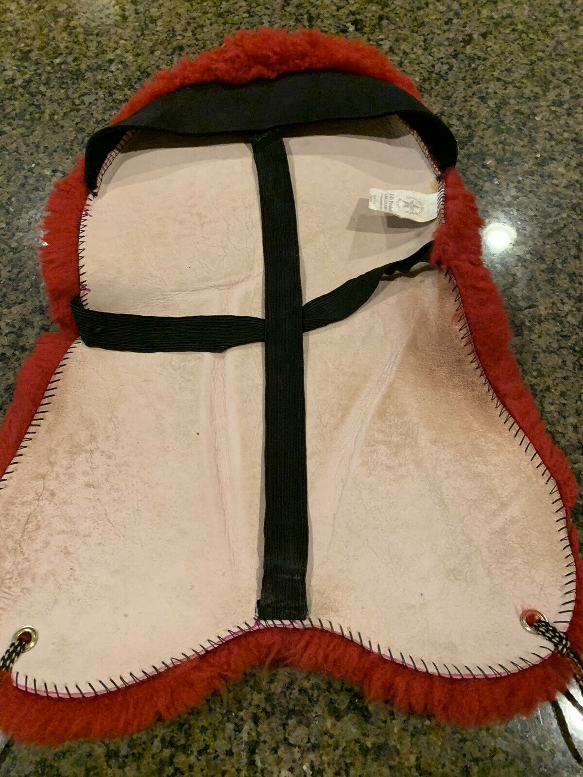 RED Australian Merino Sheepskin Saddle Cover Cushion for ENGLISH Saddle by JMS - Fresh Stock Dated October 2025