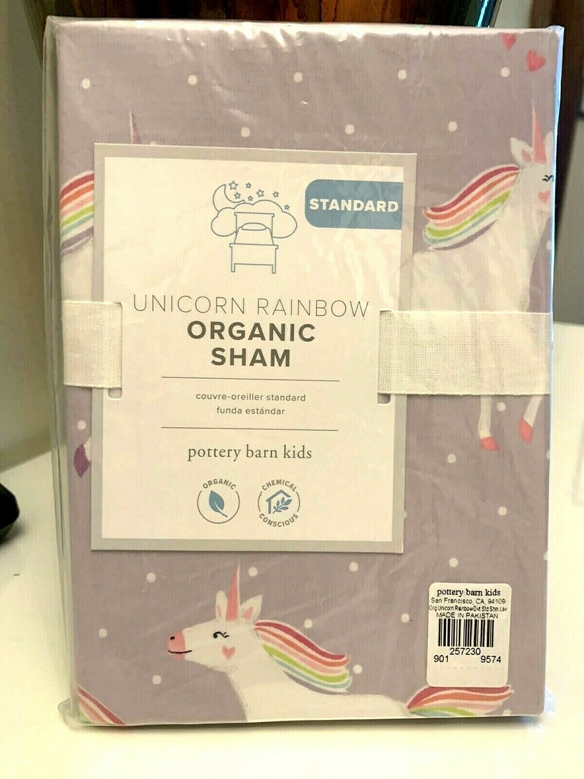 pottery barn Unicorn rainbow Pillow sham cover PONY horse gift purple heart pink - Fresh Stock Dated October 2025
