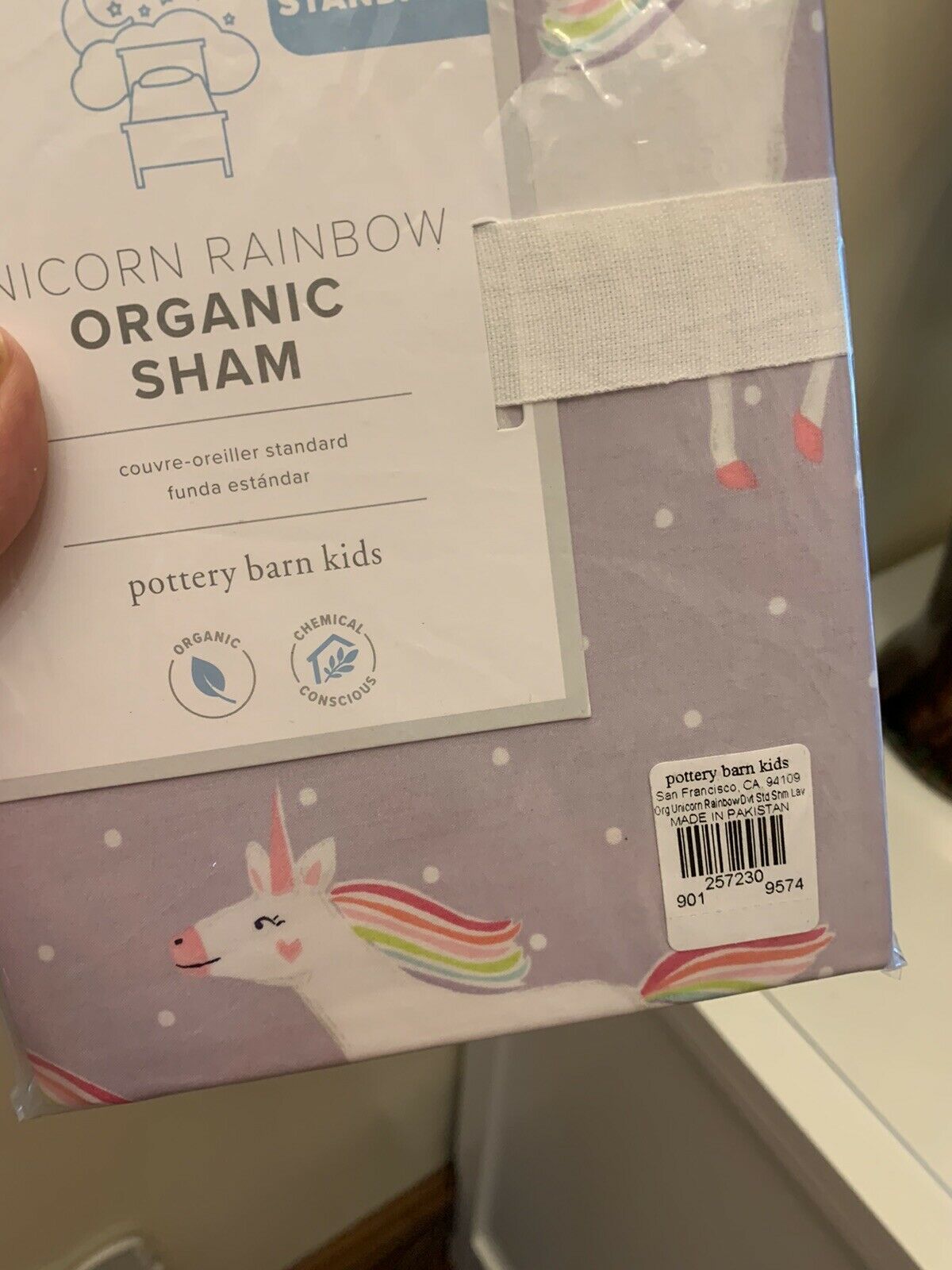 pottery barn Unicorn rainbow Pillow sham cover PONY horse gift purple heart pink - Fresh Stock Dated October 2025