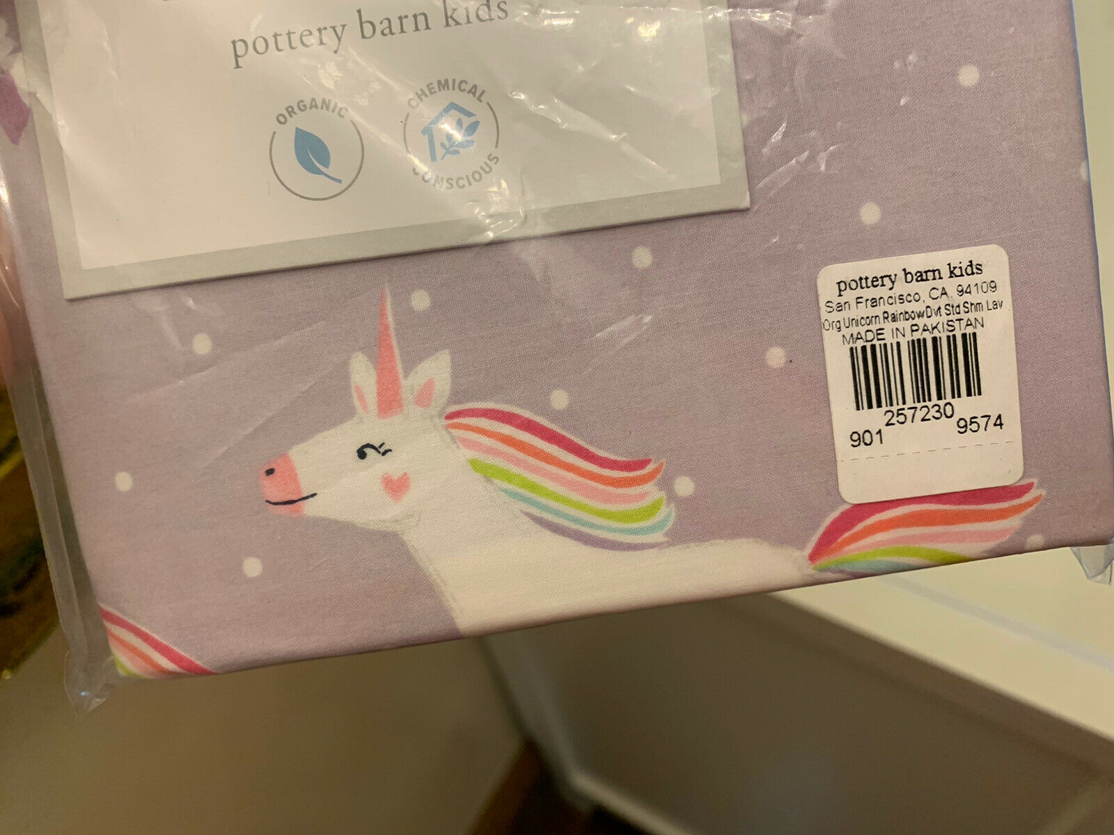 pottery barn Unicorn rainbow Pillow sham cover PONY horse gift purple heart pink - Fresh Stock Dated October 2025
