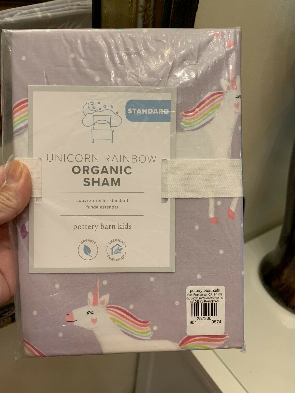 pottery barn Unicorn rainbow Pillow sham cover PONY horse gift purple heart pink - Fresh Stock Dated October 2025