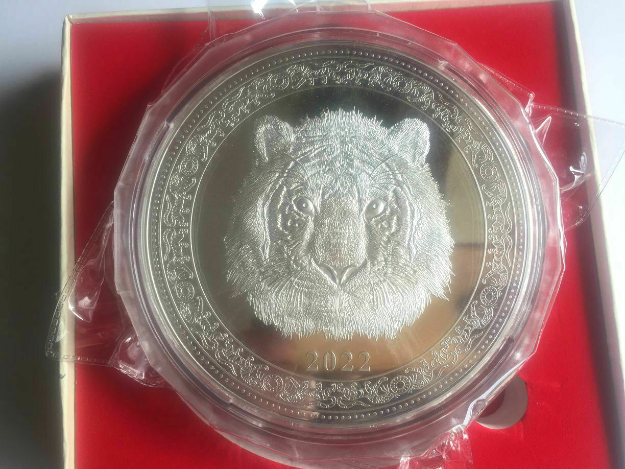 New 2022 China Zodiac Big Silver Colour Medal Coin 1KG - Year of the Tiger 壬寅年 - Fresh Stock Dated October 2025