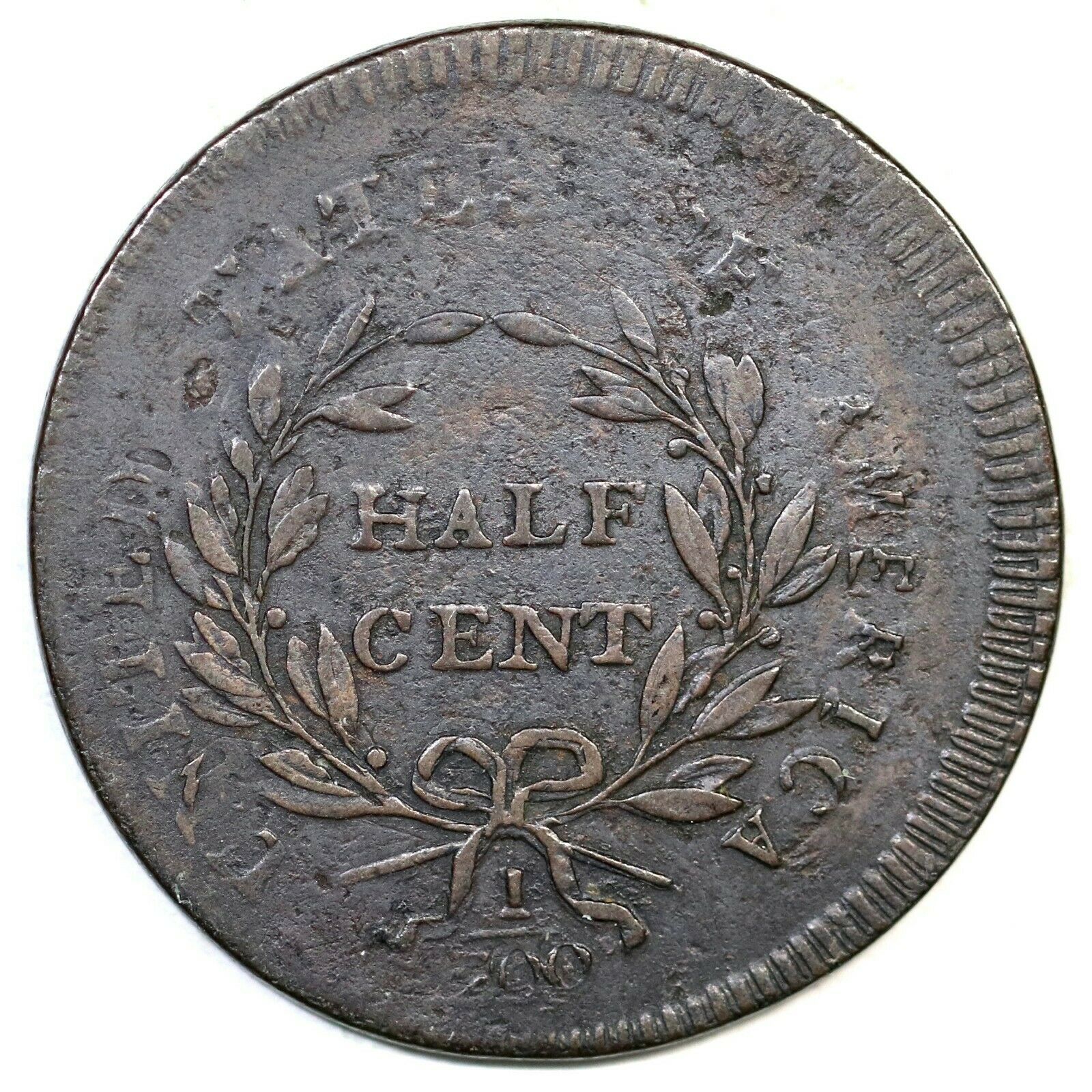 1795 C-6a R-2 Double Struck Liberty Cap Half Cent Coin 1/2c - Fresh Stock Dated October 2025