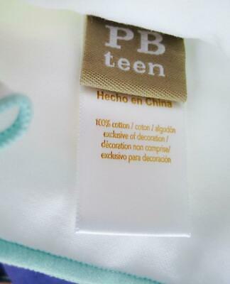 Pottery Barn Teen 2 Parker Embroidered Standard Shams Pool White Cotton NWT Pair - Fresh Stock Dated October 2025
