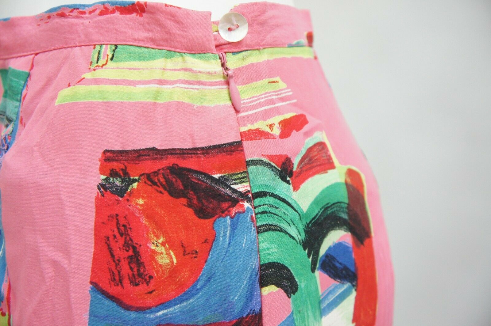Vintage 90s Abstract Print Pink Maxi Skirt By Elyse Hart - Fresh Stock Dated October 2025