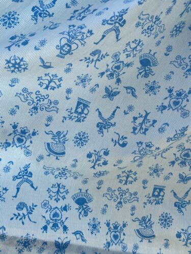 vintage 1950s blue novelty print cotton full skirt m - Fresh Stock Dated October 2025