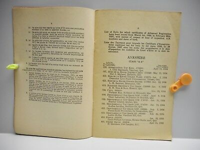 Vintage - ADVANCED REGISTRATION FOR PURE BRED DAIRY BULLS Booklet - OTTAWA 1937 - Fresh Stock Dated October 2025
