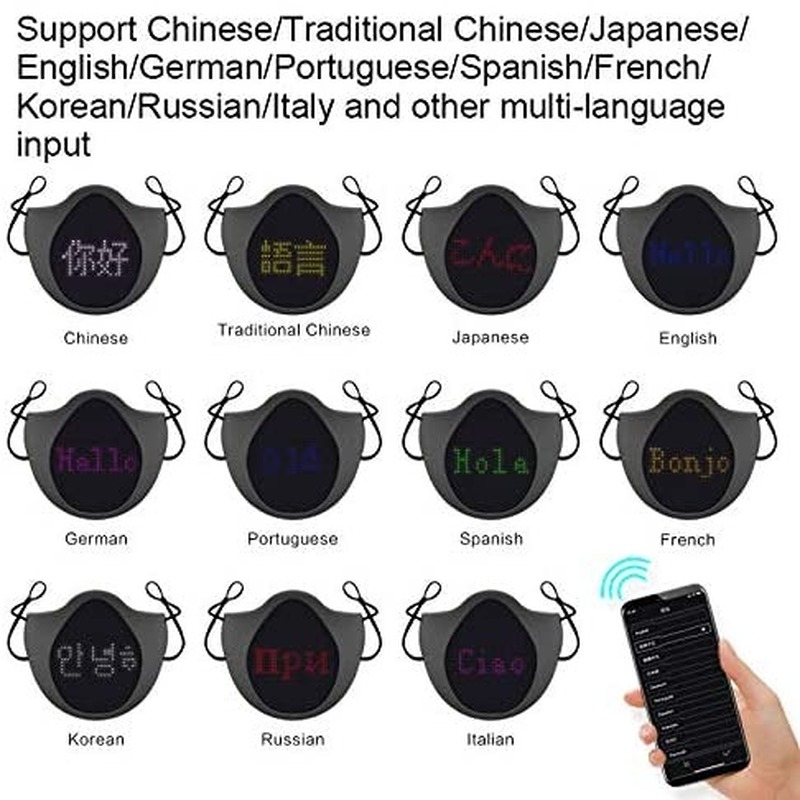LED Display Mask Comfortable Silicone Bluetooth APP Control DIY Text Drawing - Fresh Stock Dated October 2025