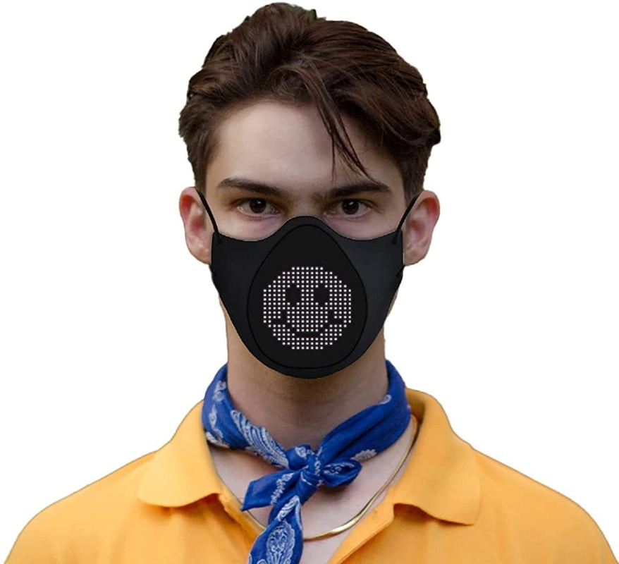 LED Display Mask Comfortable Silicone Bluetooth APP Control DIY Text Drawing - Fresh Stock Dated October 2025