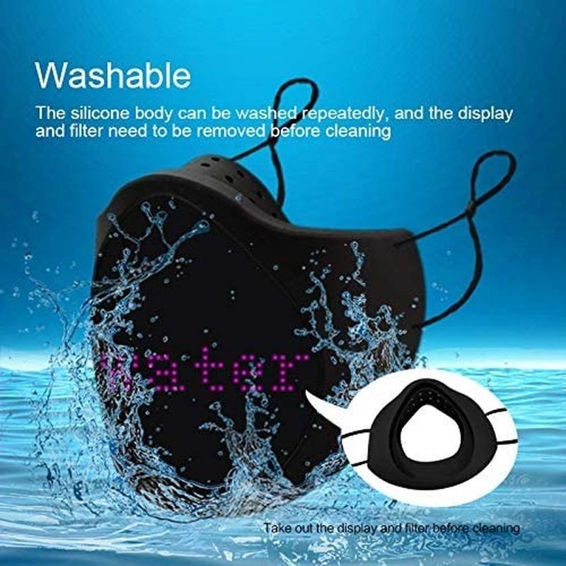 LED Display Mask Comfortable Silicone Bluetooth APP Control DIY Text Drawing - Fresh Stock Dated October 2025