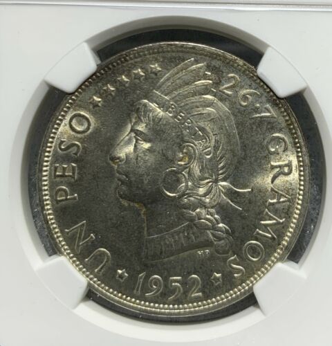1952 DOMINICAN  SILVER COIN  NGC MS65 - Fresh Stock Dated October 2025