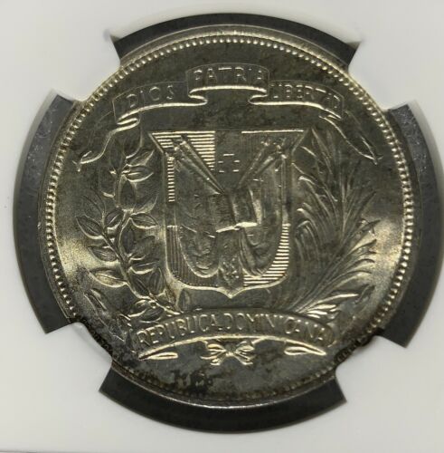 1952 DOMINICAN  SILVER COIN  NGC MS65 - Fresh Stock Dated October 2025