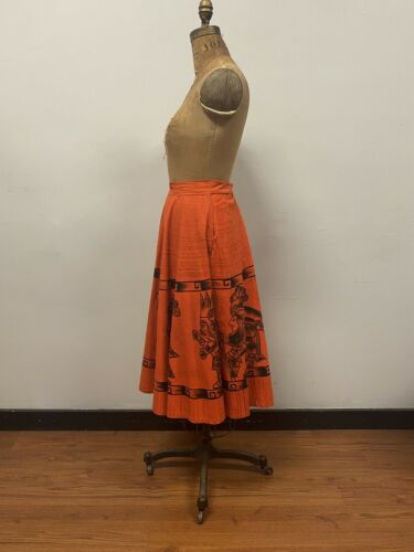 Vintage 1950’s Mexican MOCAMBO orange cotton circle Skirt - Fresh Stock Dated October 2025