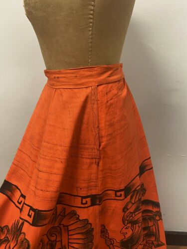 Vintage 1950’s Mexican MOCAMBO orange cotton circle Skirt - Fresh Stock Dated October 2025