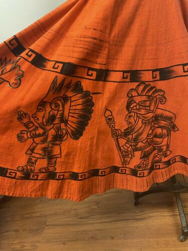 Vintage 1950’s Mexican MOCAMBO orange cotton circle Skirt - Fresh Stock Dated October 2025